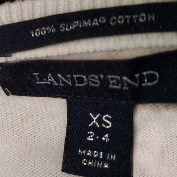 Lands’ End 100% Supima Floral Button-Front Women's Cardigan Sweater | Size XS - Picture 4 of 6